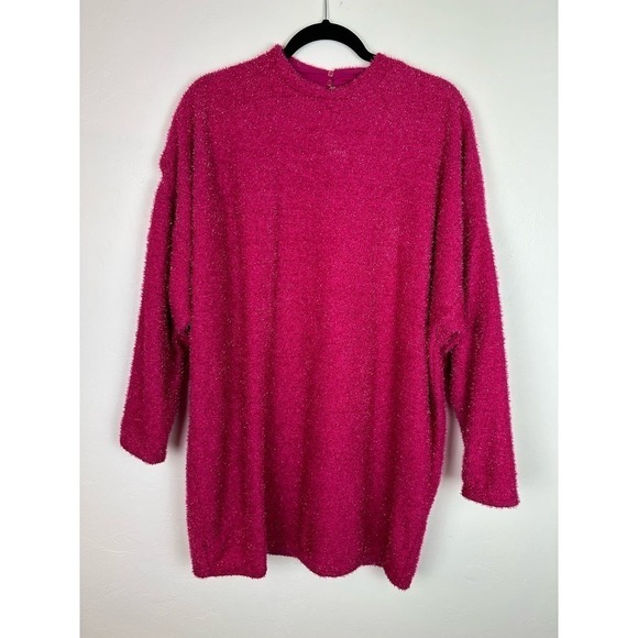 NWT H&M Fuchsia Sweater Dress With Open Back SML - Picture 1 of 6